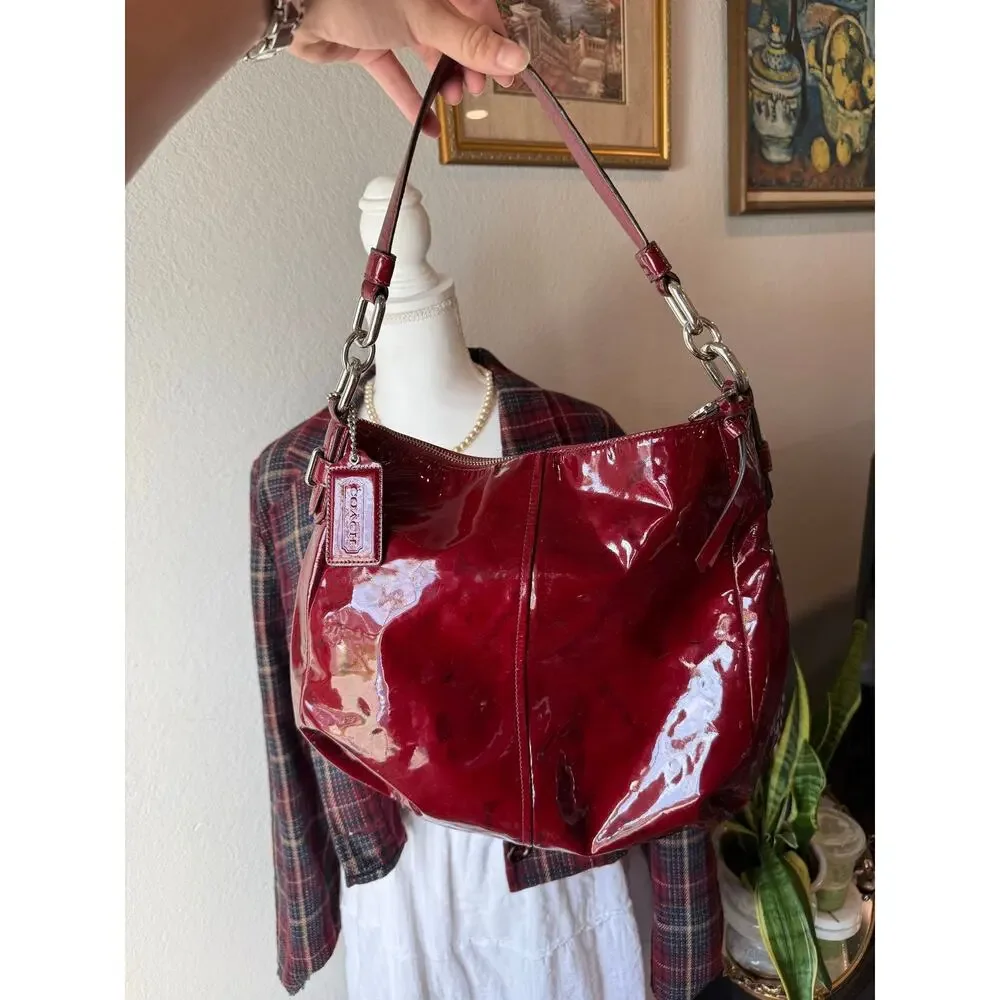 Coach Patent Red Shoulder Bag - Picture 2 of 7